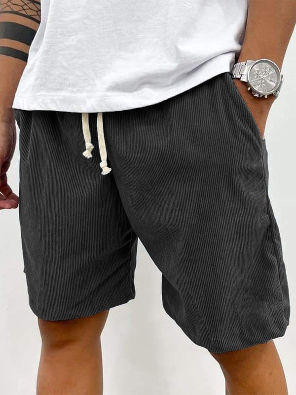 Shorts en velours côtelé stretch pour homme, à texture côtelée et coupe confortable