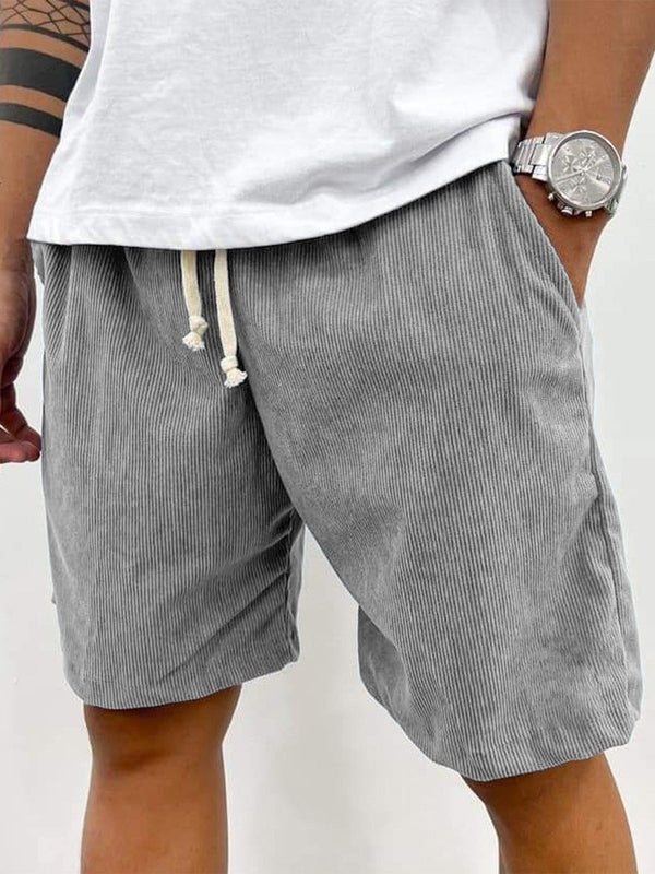 Shorts en velours côtelé stretch pour homme, à texture côtelée et coupe confortable