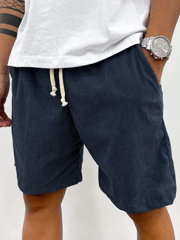 Shorts en velours côtelé stretch pour homme, à texture côtelée et coupe confortable