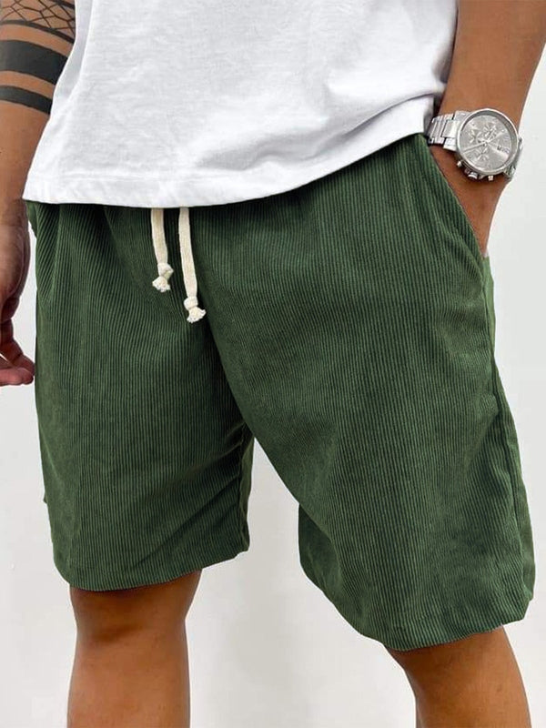Shorts en velours côtelé stretch pour homme, à texture côtelée et coupe confortable