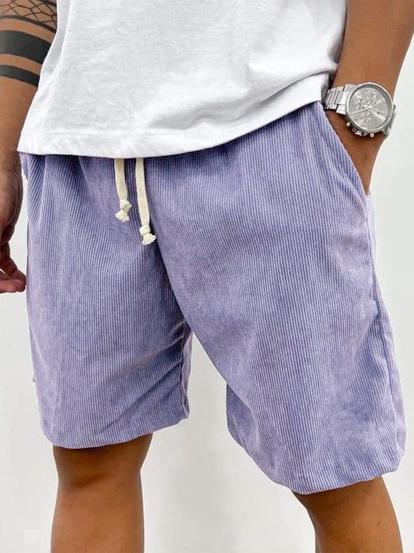 Shorts en velours côtelé stretch pour homme, à texture côtelée et coupe confortable