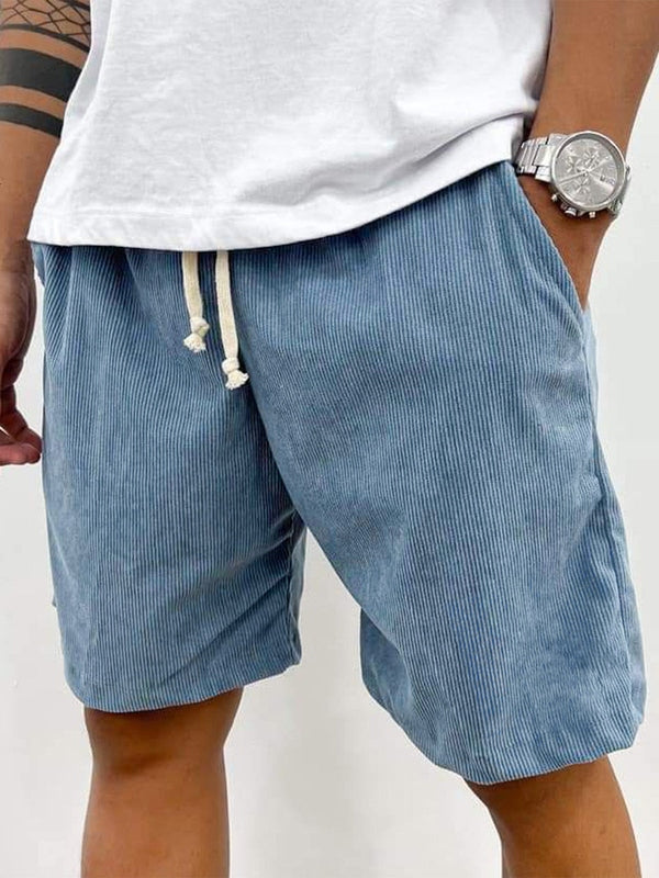 Shorts en velours côtelé stretch pour homme, à texture côtelée et coupe confortable
