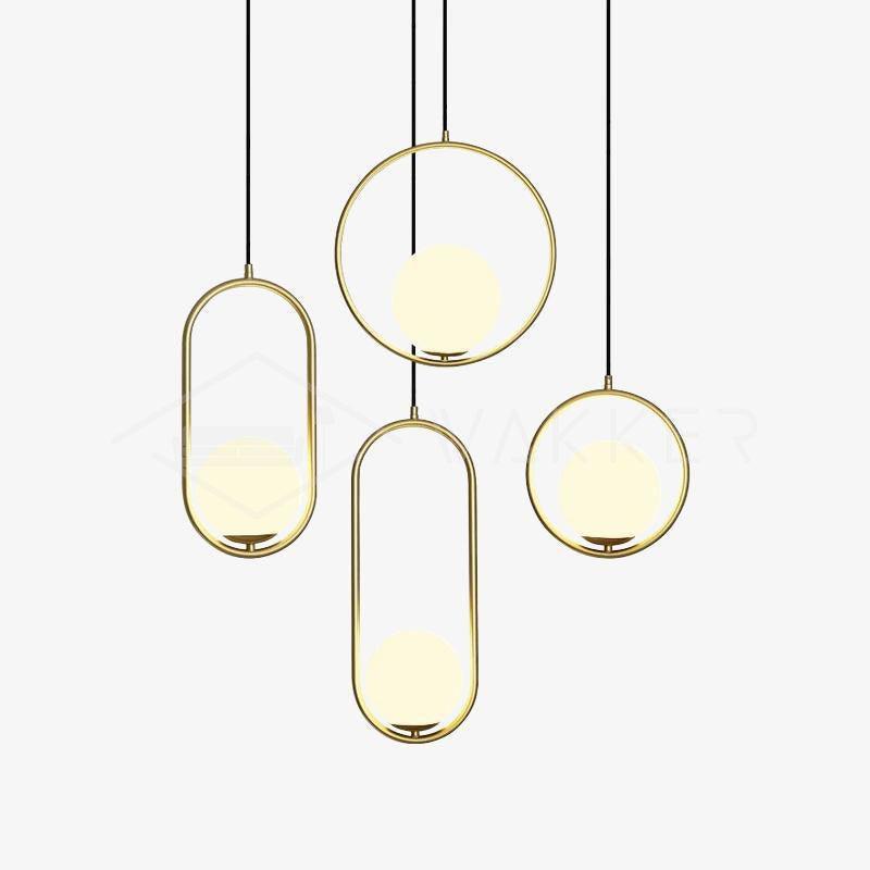 Lampe suspendue globe moderne | Cadre en arc doré brossé