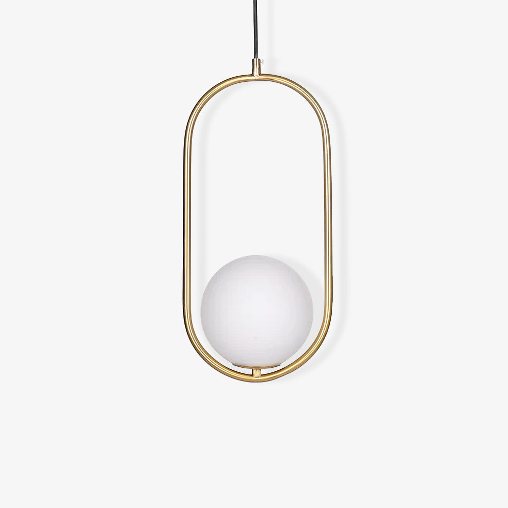 Lampe suspendue globe moderne | Cadre en arc doré brossé