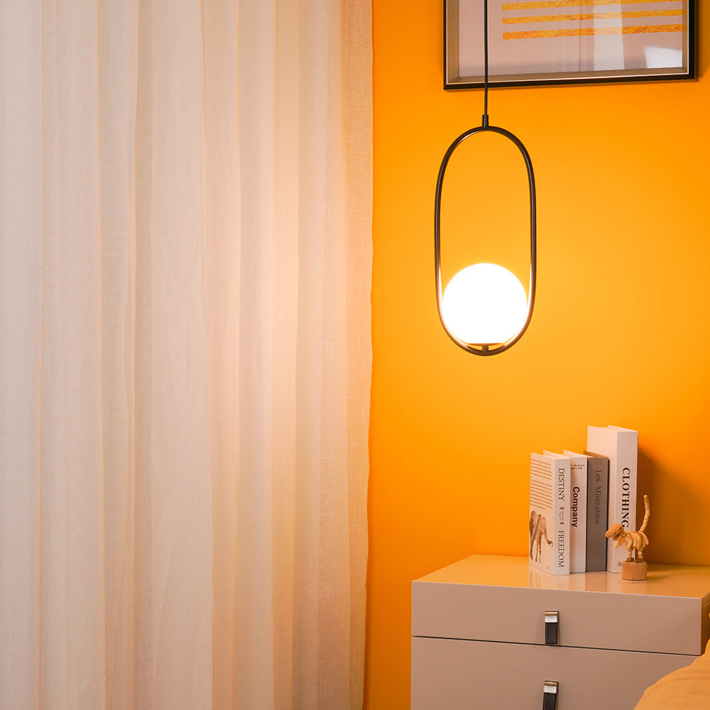 Lampe suspendue globe moderne | Cadre en arc doré brossé