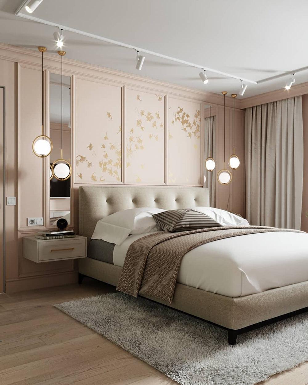 Lampe suspendue globe moderne | Cadre en arc doré brossé