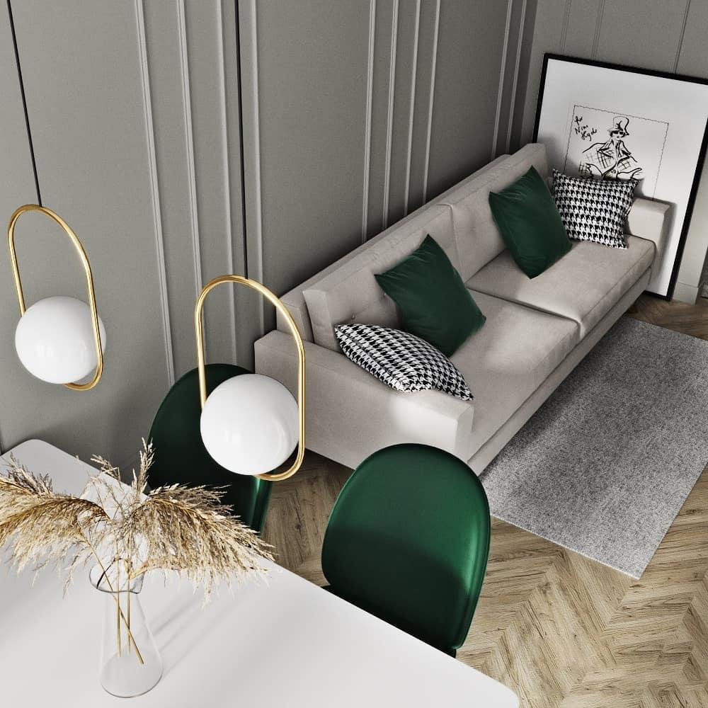 Lampe suspendue globe moderne | Cadre en arc doré brossé