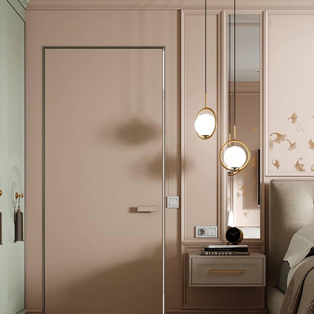 Lampe suspendue globe moderne | Cadre en arc doré brossé