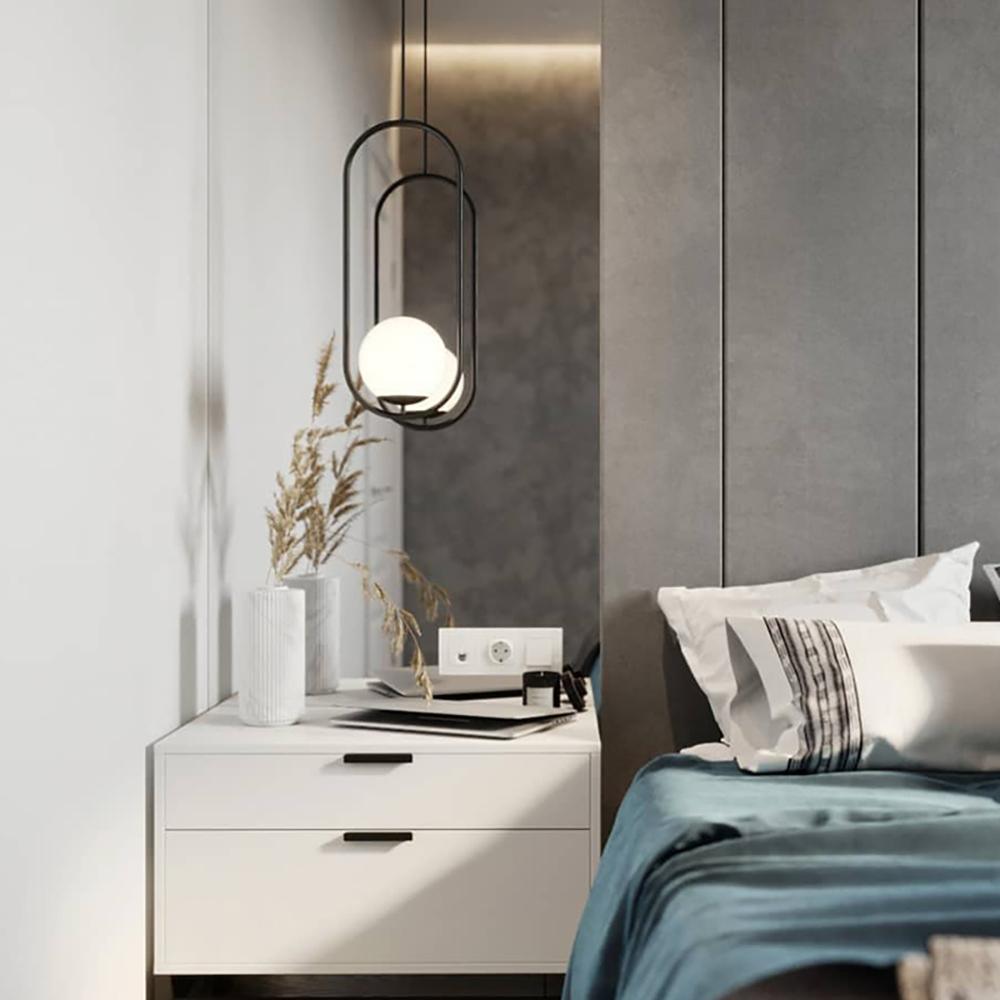 Lampe suspendue globe moderne | Cadre en arc doré brossé