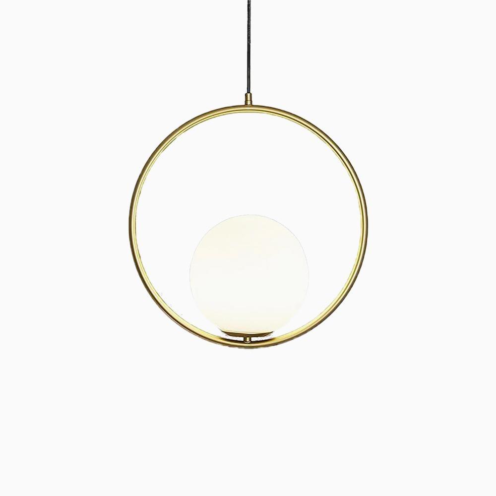 Lampe suspendue globe moderne | Cadre en arc doré brossé