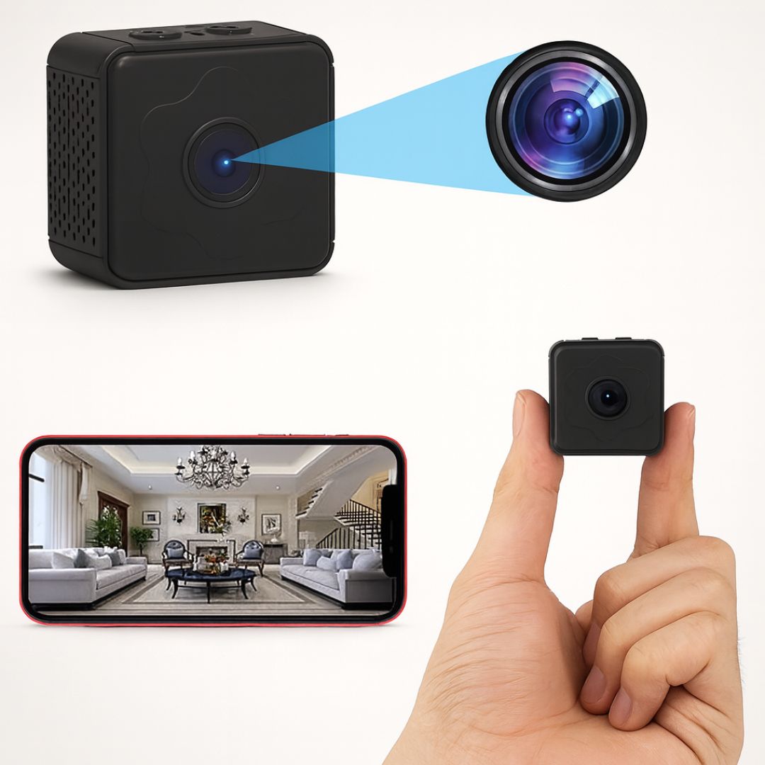 Mini-caméra | Surveillance en direct partout | Vision nocturne et détection de mouvement
