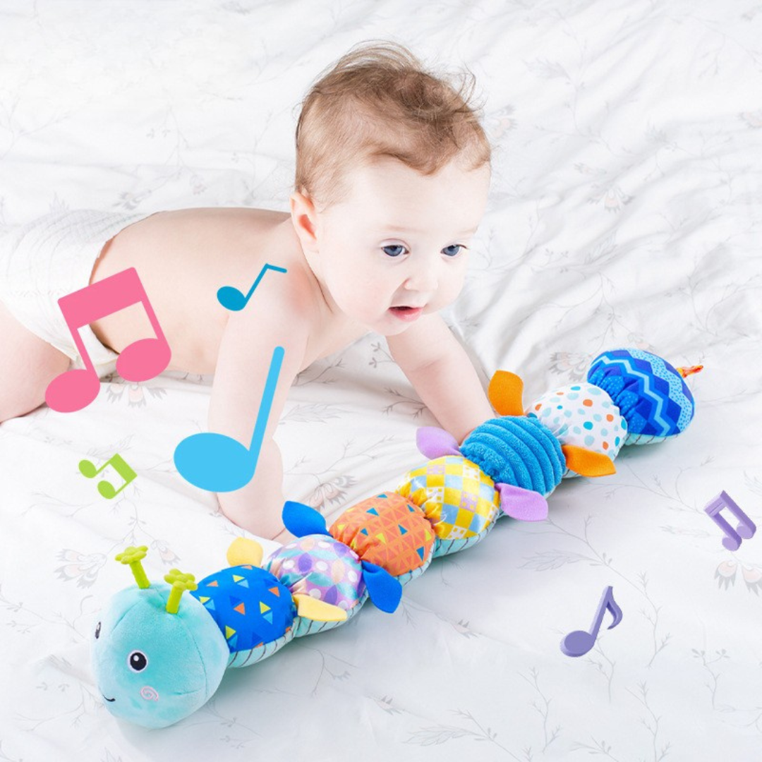 Jouet Musical Chenille Bébé – Peluche Interactive pour le Développement Sensoriel et la Motricité