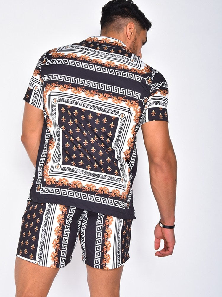 Ensemble d'été pour homme avec manches courtes et shorts assortis
