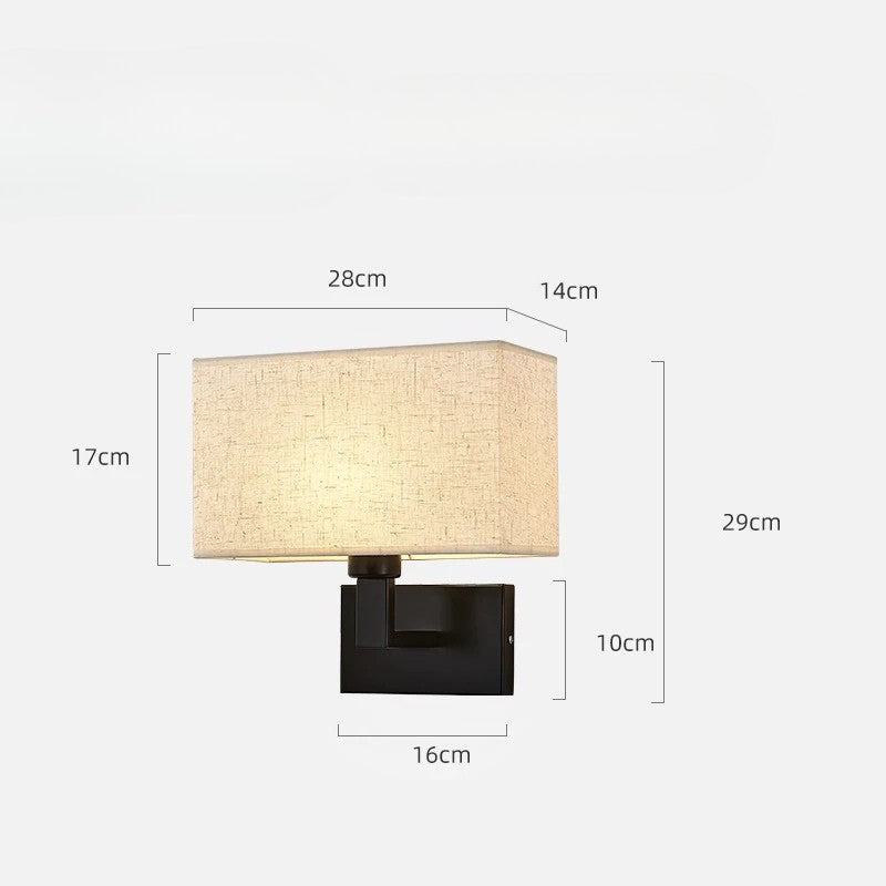 Lampe de chevet murale LumaNova avec abat-jour en tissu