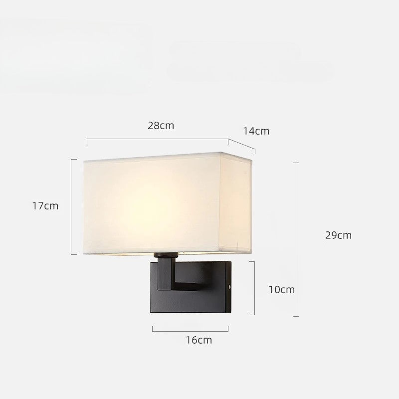 Lampe de chevet murale LumaNova avec abat-jour en tissu