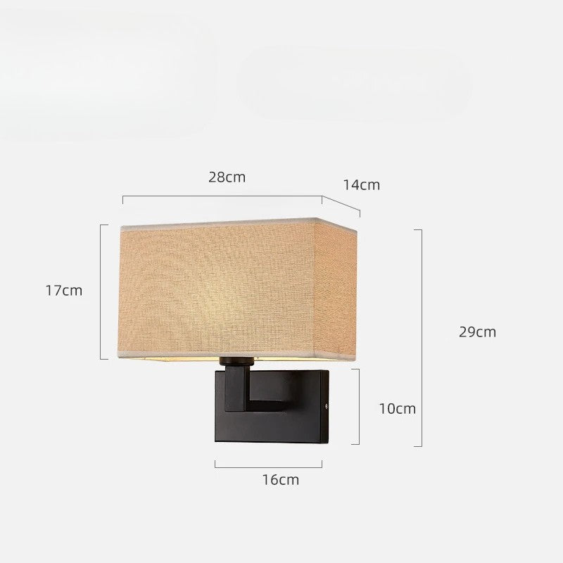 Lampe de chevet murale LumaNova avec abat-jour en tissu