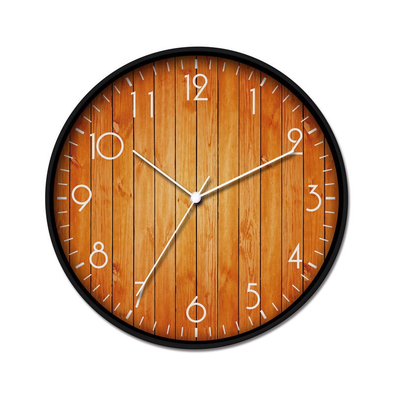 Horloge murale aspect bois