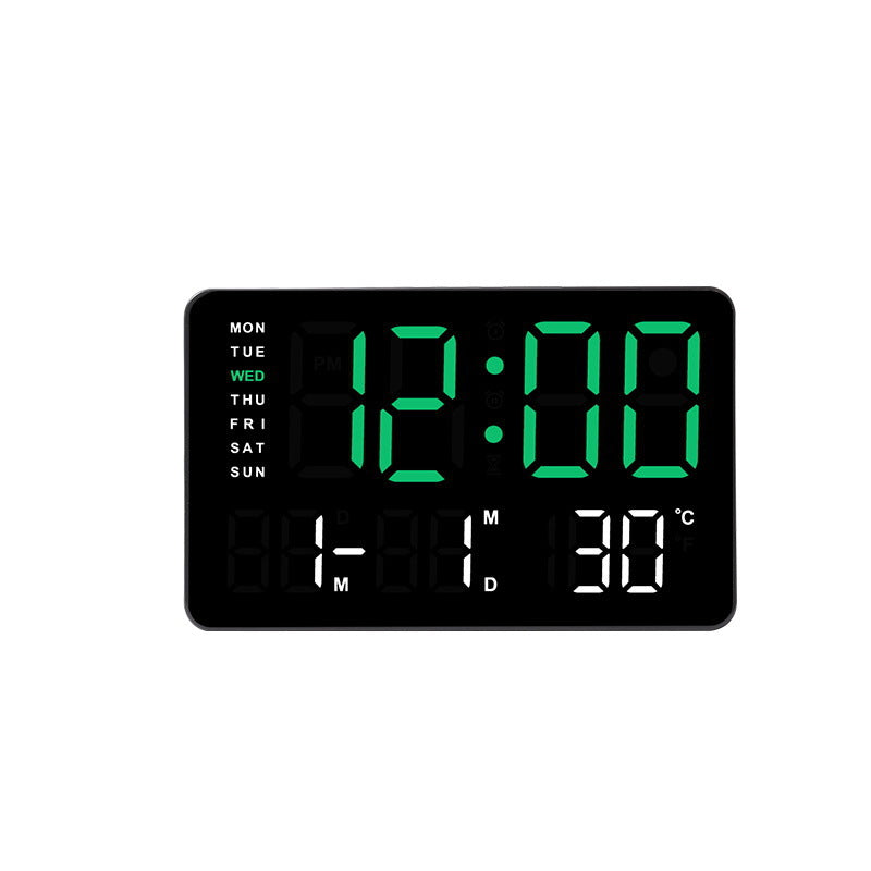 Horloge murale numérique avec affichage de la température et de la date