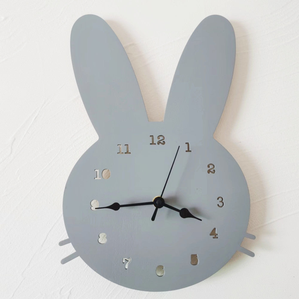 Horloge murale de lapin nordique | Conception moderne en bois