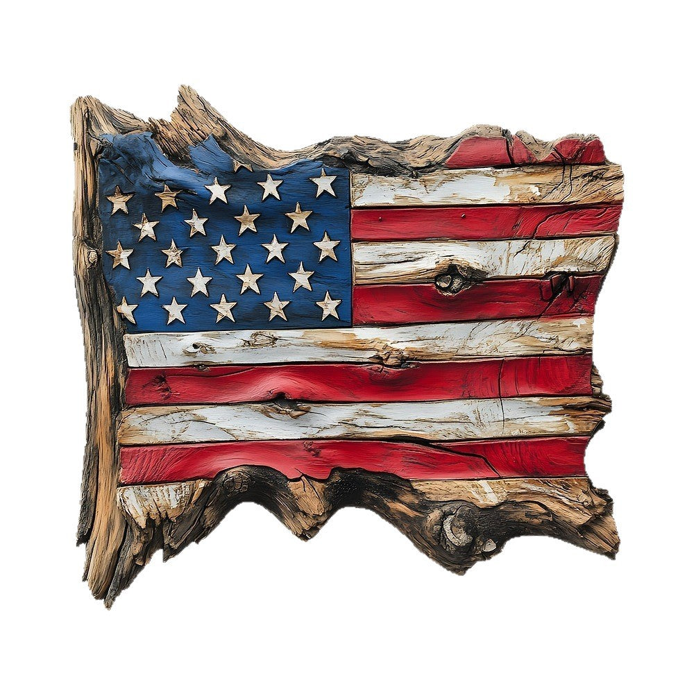 Décoration murale en bois rustique unisexe au design du drapeau des États-Unis fabriquée à partir de bois flotté fabriqué à la main