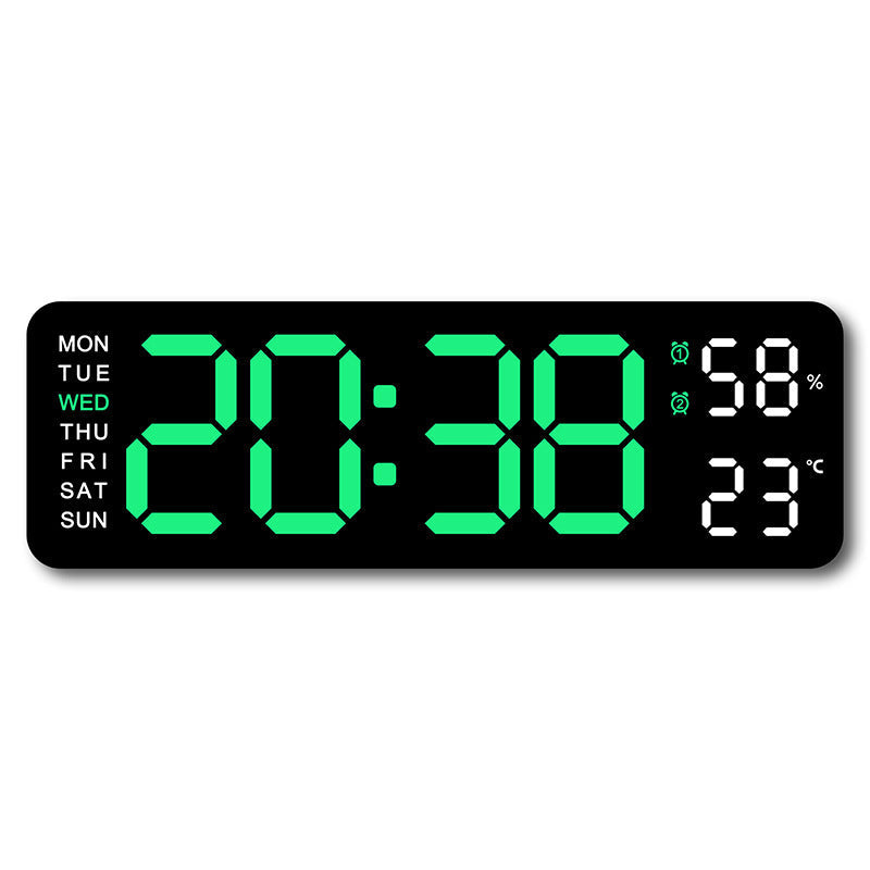 Horloge murale numérique avec affichage de la température et de l'humidité