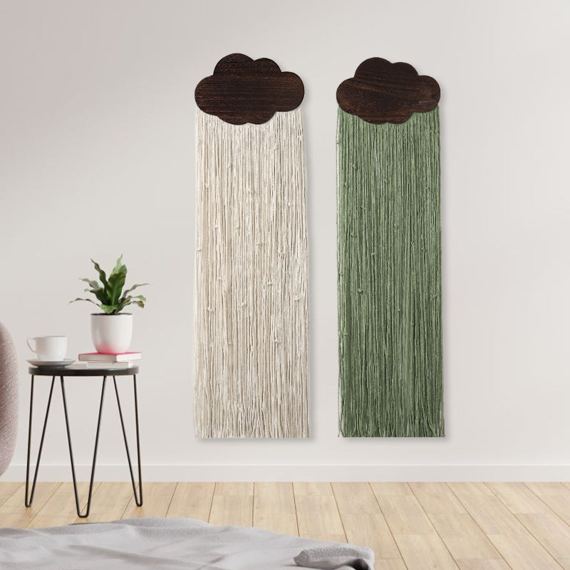 Décoration murale en macramé avec motif nuage