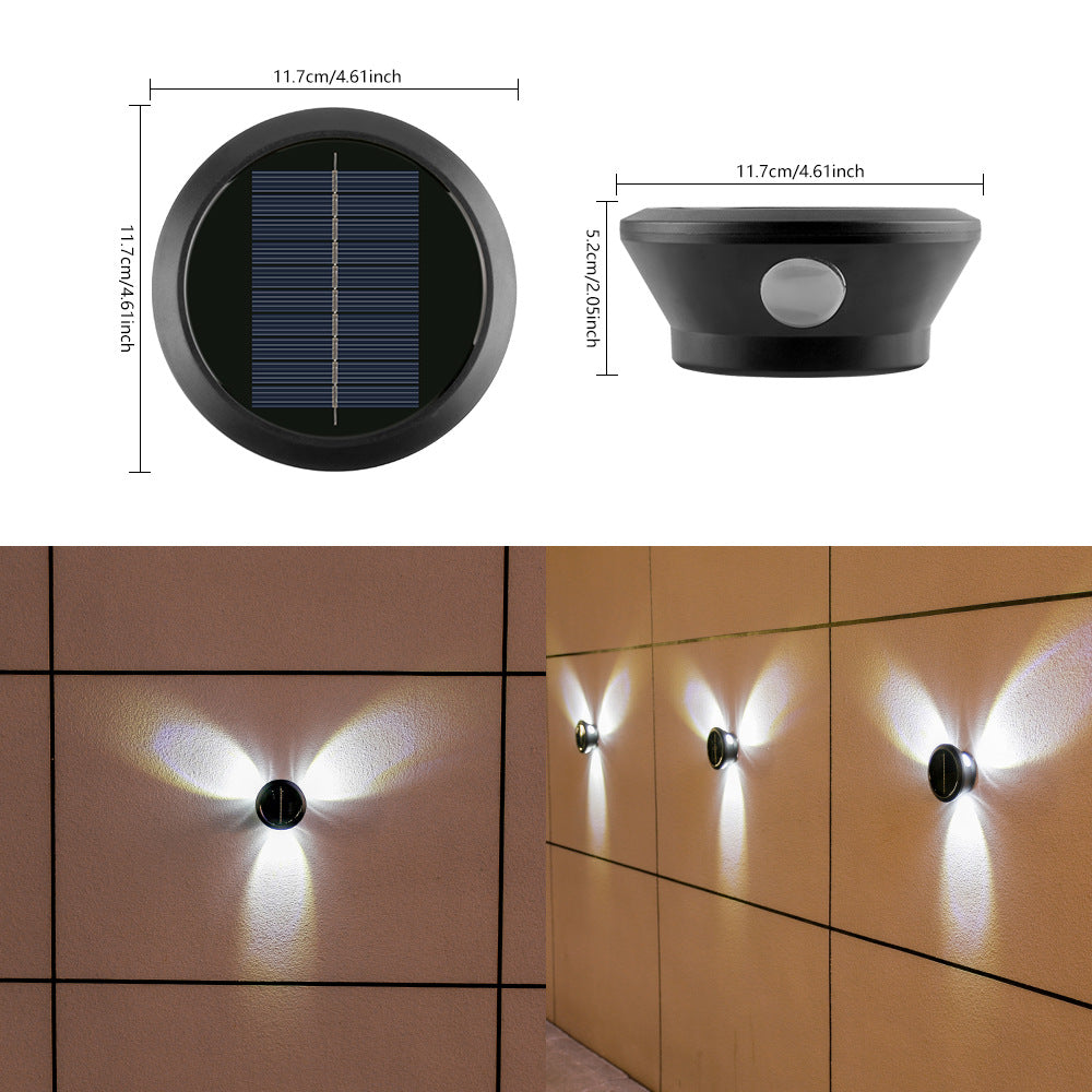 Applique murale solaire d'extérieur à LED multifaisceaux décoratif