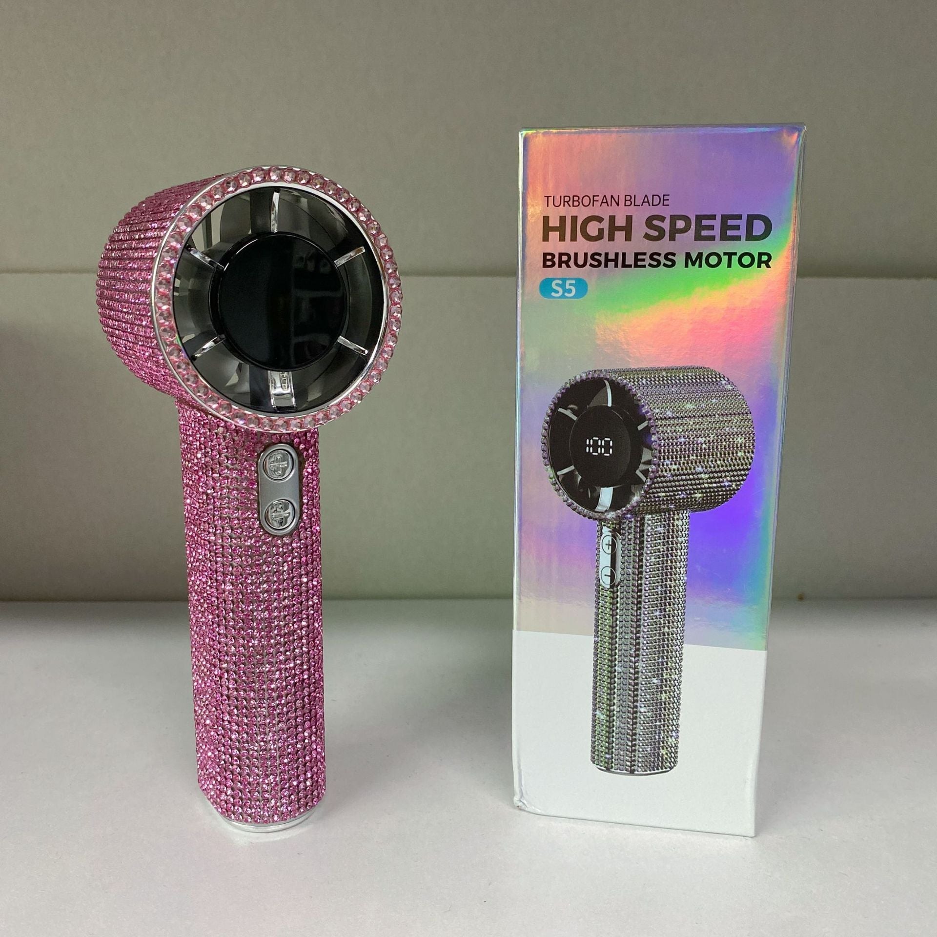 Sèche-cheveux portable haute performance pour femme avec détails brillants