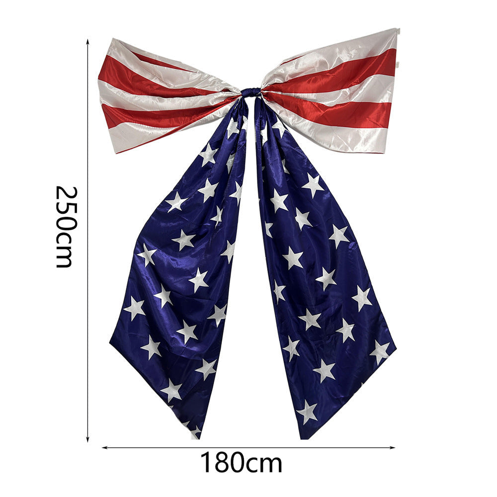 Grand nœud décoratif unisexe nan en polyester avec rubans extra longs et motif d'étoiles pour la décoration de porte et de mur