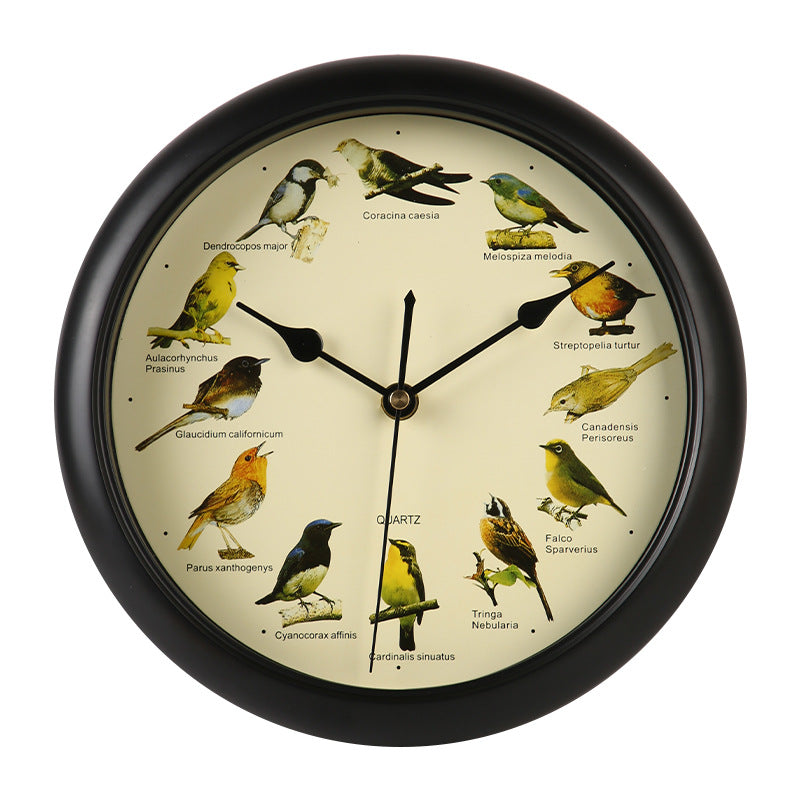 Horloge murale avec motif oiseau coloré