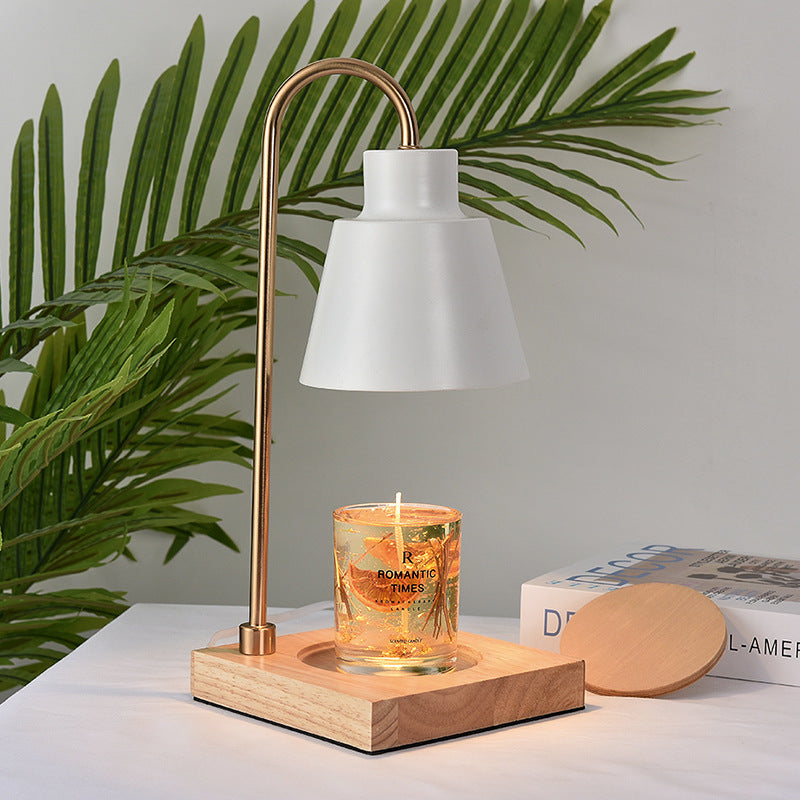 Lampe de bureau moderne avec base en bois