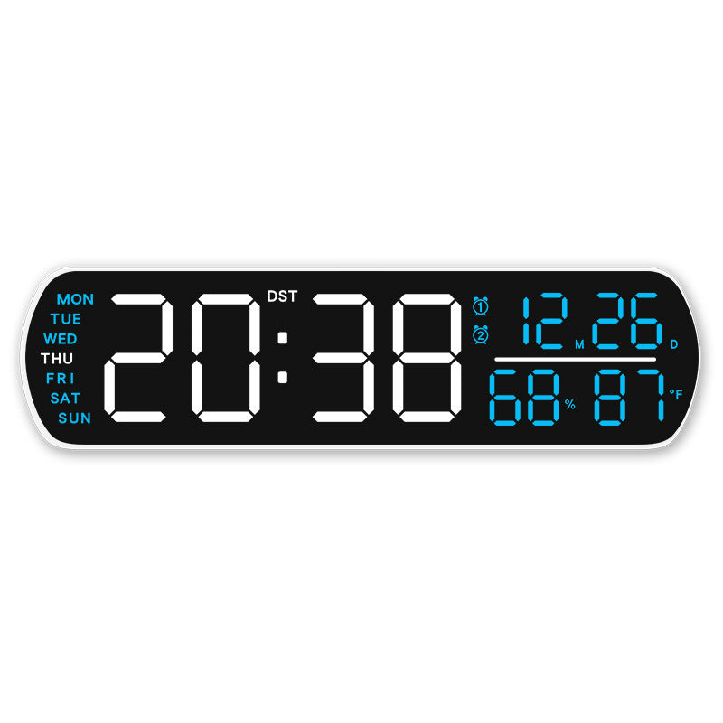 Horloge murale numérique avec affichage de la température et de l'hygromètre