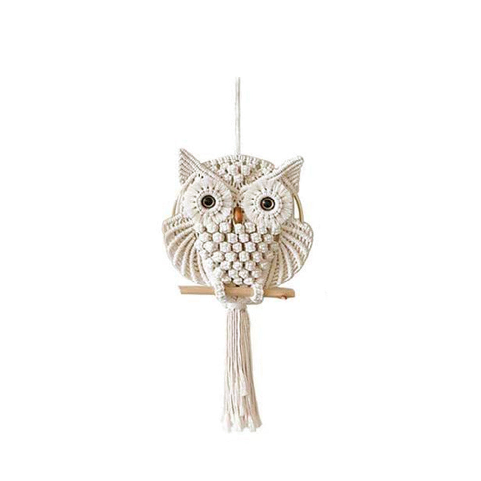 Décoration murale en macramé forme hibou, macramé de haute qualité, idéale pour salon et chambre de bébé