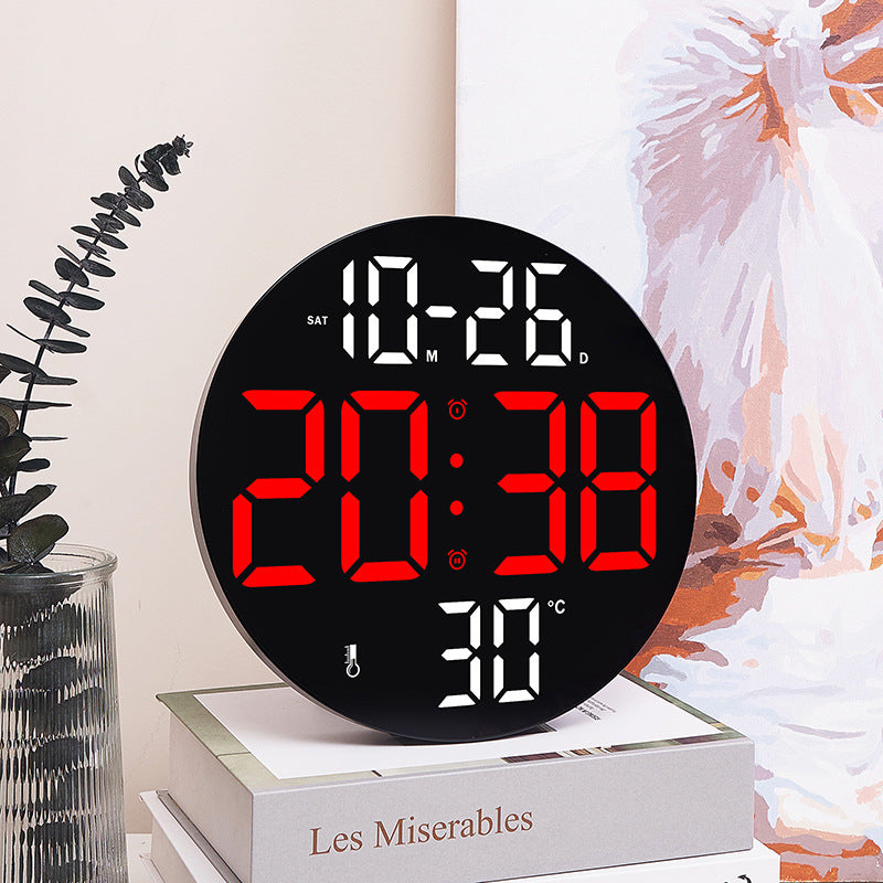 Horloge murale numérique avec fonction température et hygromètre
