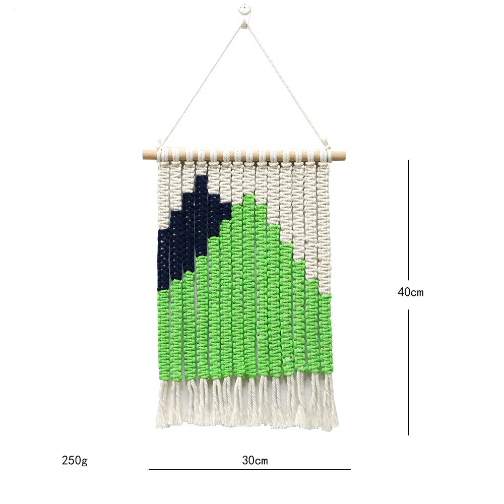 Décoration murale en macramé avec motif géométrique élégant