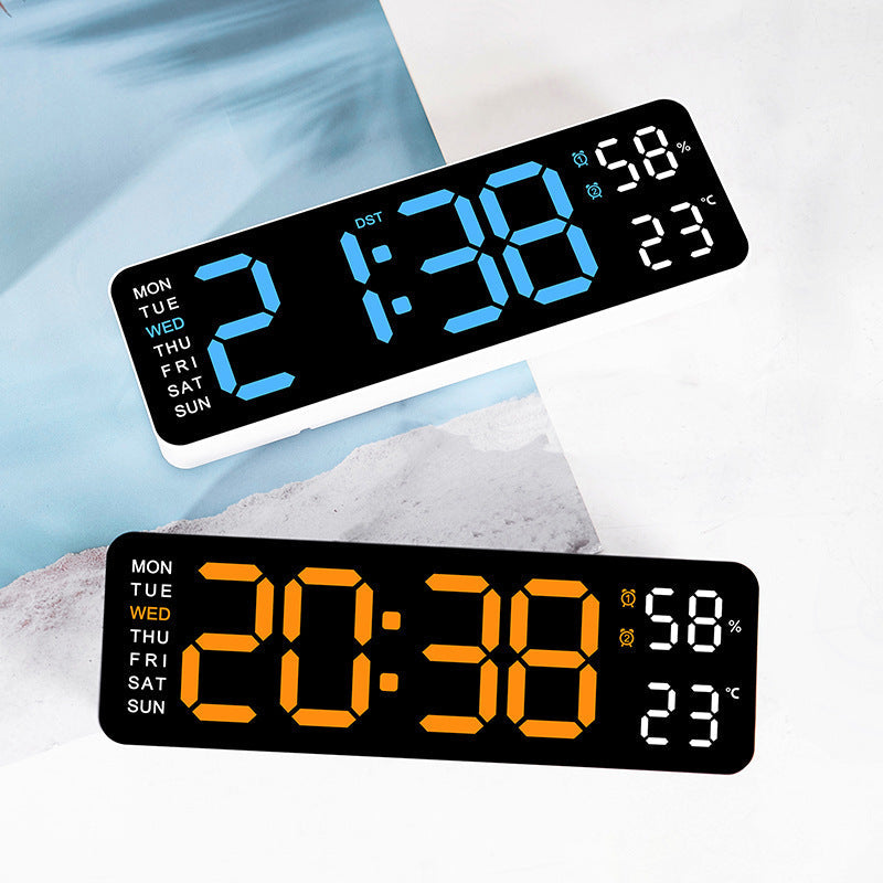 Horloge murale numérique avec affichage de la température et de l'humidité