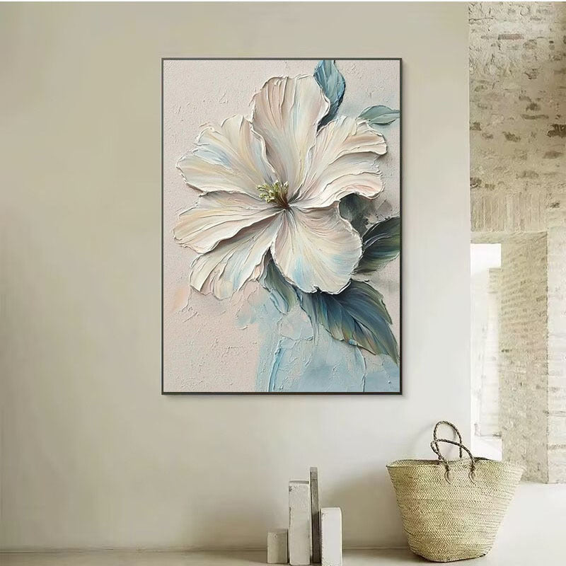 Décoration murale en toile florale texturée