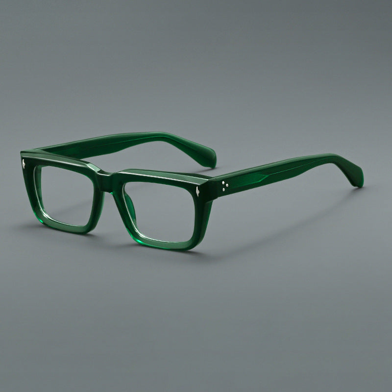 Majeed Monture de lunettes rectangulaires rétro en acétate