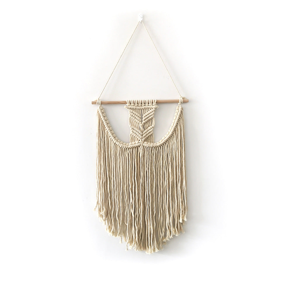 Décoration murale en macramé avec franges créatives