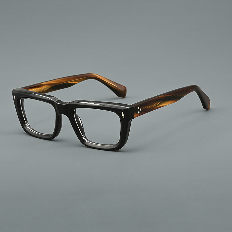 Majeed Monture de lunettes rectangulaires rétro en acétate