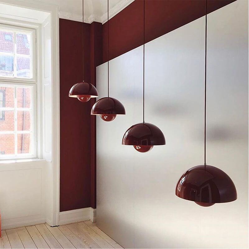 Lampe à suspension Scandinavische Halfrond Metalen Kap 1-Lichtpunt Modern Design Eetkamer Woonkamer | Sansotis