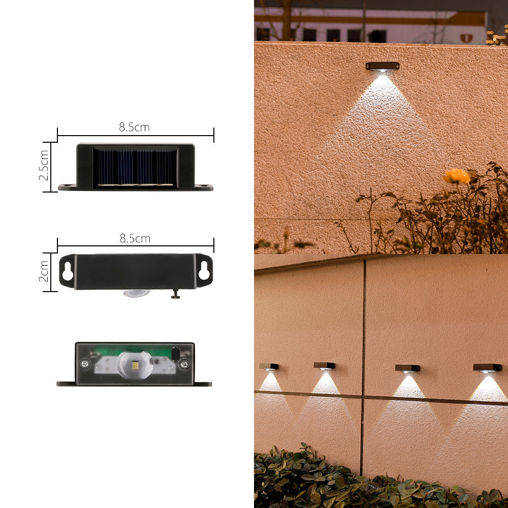Applique murale LED compacte à détecteur de mouvement à énergie solaire pour escaliers et clôtures extérieures