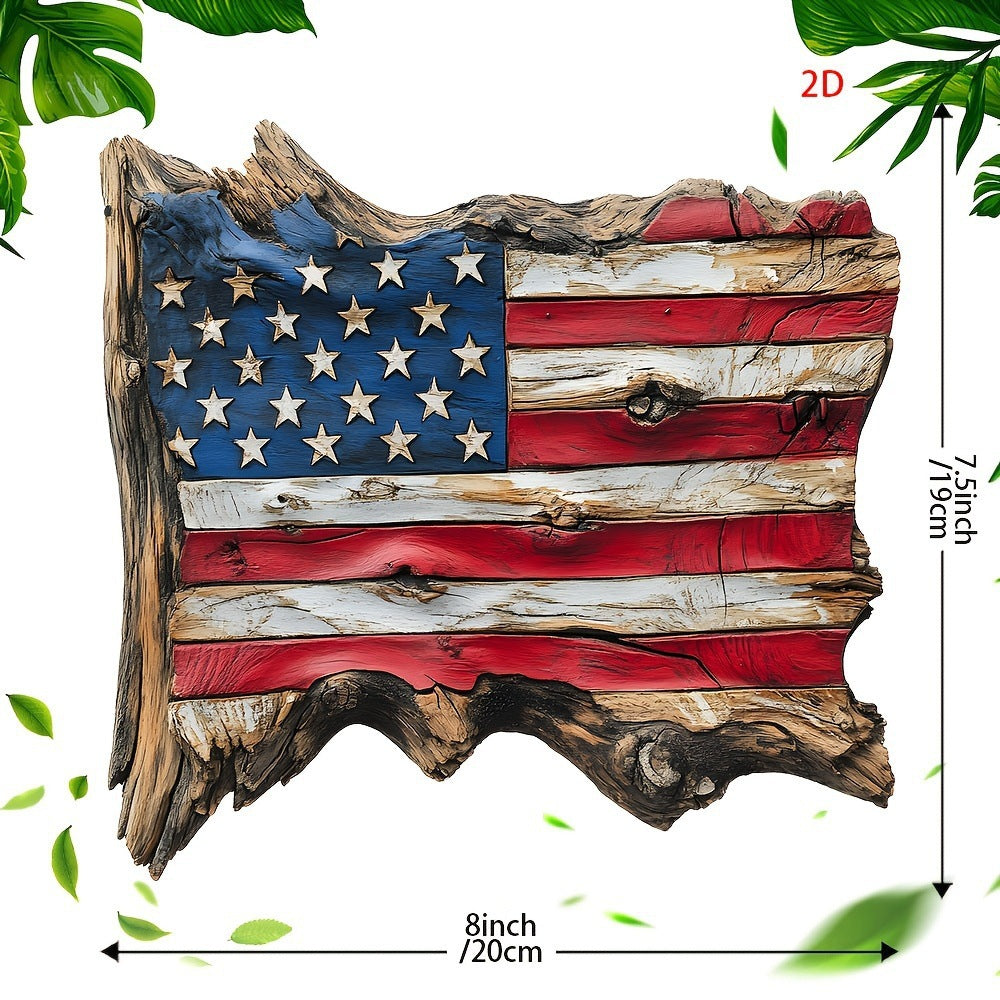 Décoration murale en bois rustique unisexe au design du drapeau des États-Unis fabriquée à partir de bois flotté fabriqué à la main