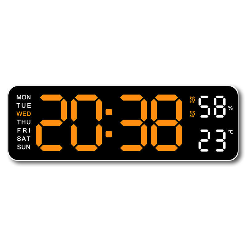 Horloge murale numérique avec affichage de la température et de l'humidité