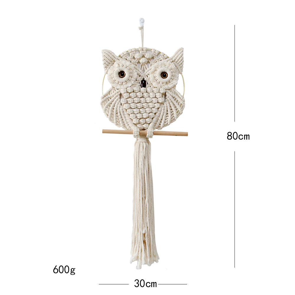Décoration murale en macramé forme hibou, macramé de haute qualité, idéale pour salon et chambre de bébé