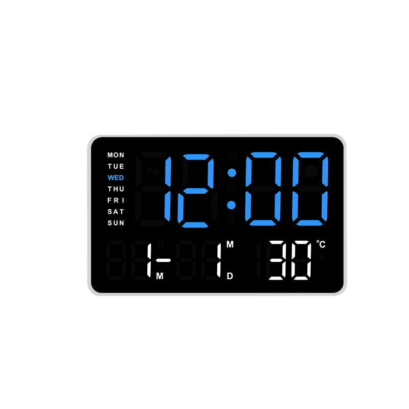 Horloge murale numérique avec affichage de la température et de la date