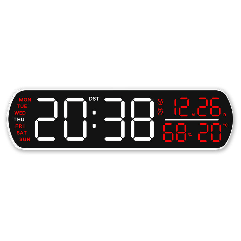 Horloge murale numérique avec affichage de la température et de l'hygromètre