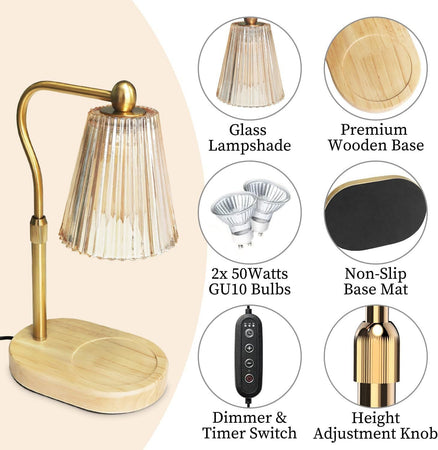 Lampe de bureau élégante à bras réglable et abat-jour en verre