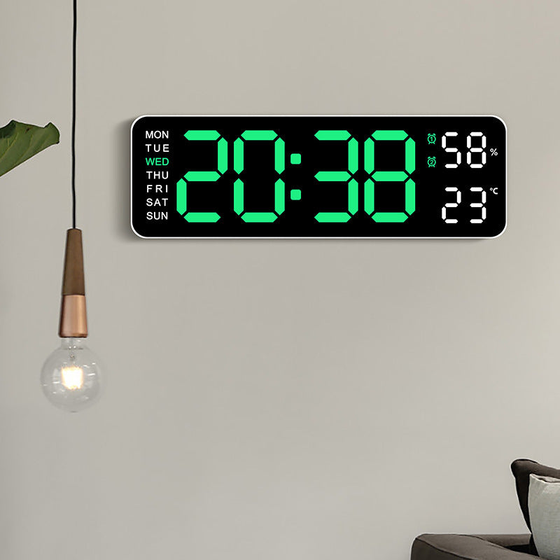 Horloge murale numérique avec affichage de la température et de l'humidité