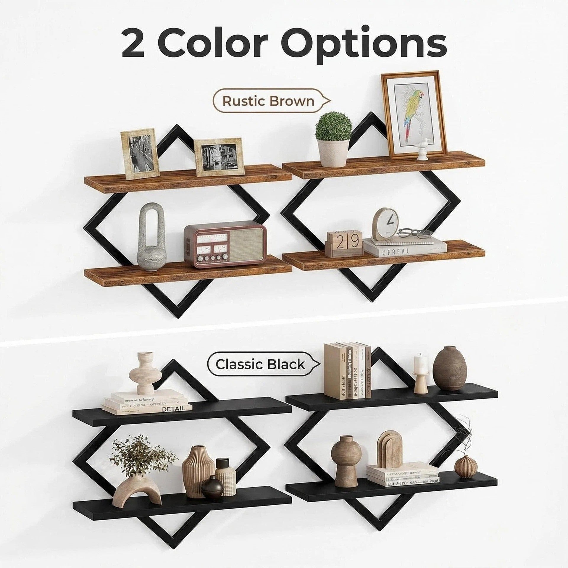 Etagère murale au design moderne en zigzag